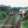 Container train waiting at sidings